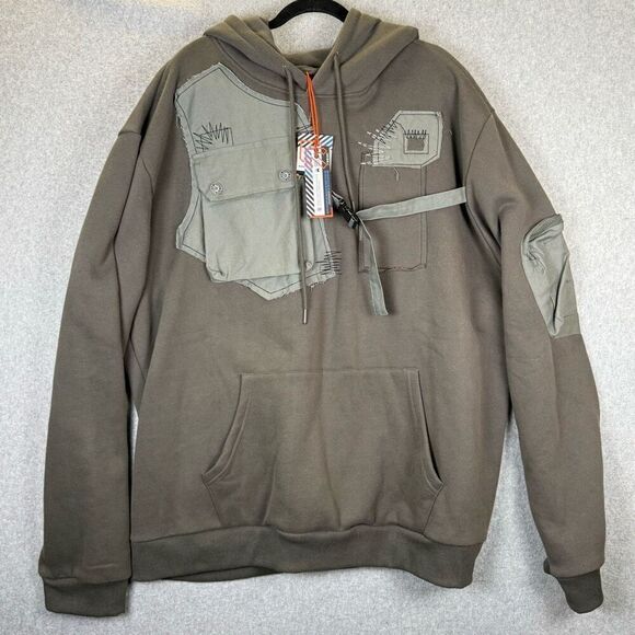 Smoke Rise utility hoodie mens 6x (measures 2x) gorpcore techwear NWT - Picture 1 of 10